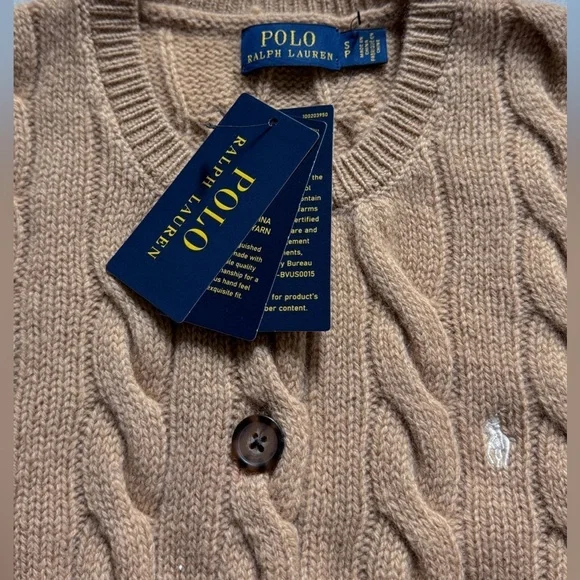 Polo Ralph Lauren Cable Knit Wool Cashmere Cardigan - Picture 3 of 9